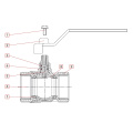 Vanne à bille en nickel forgé en laiton certifiée (IC-1056)